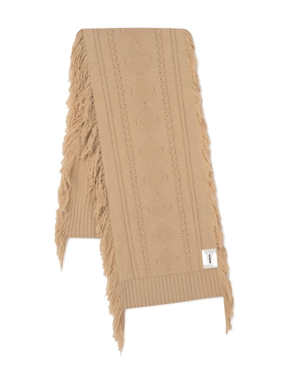 cable-knit fringe scarf - 1