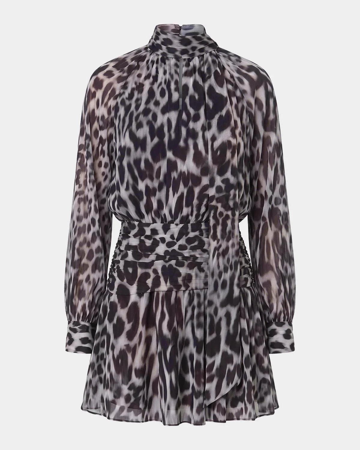 Courtney Leopard-Print Georgette Mini Dress - 1