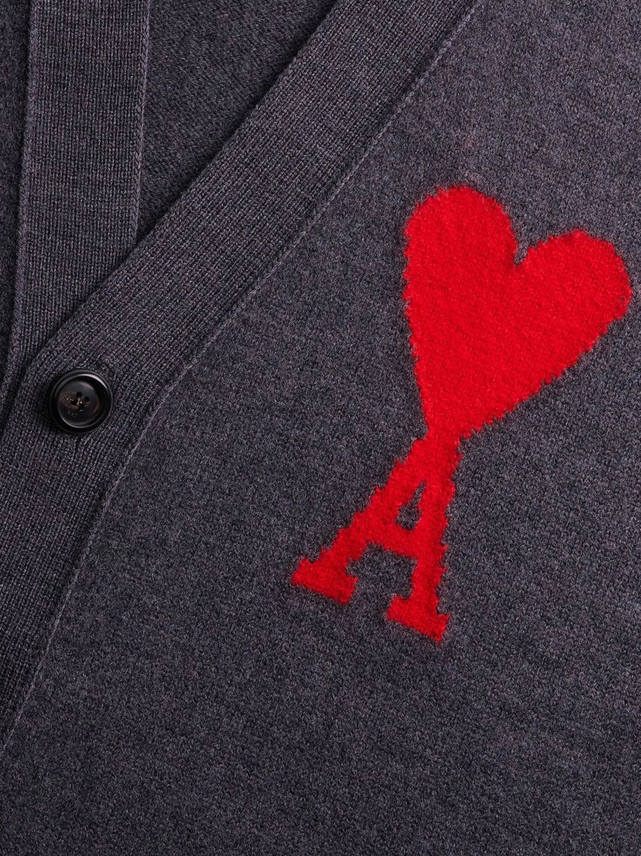 Ami Logo-intarsia Wool Cardigan - 5