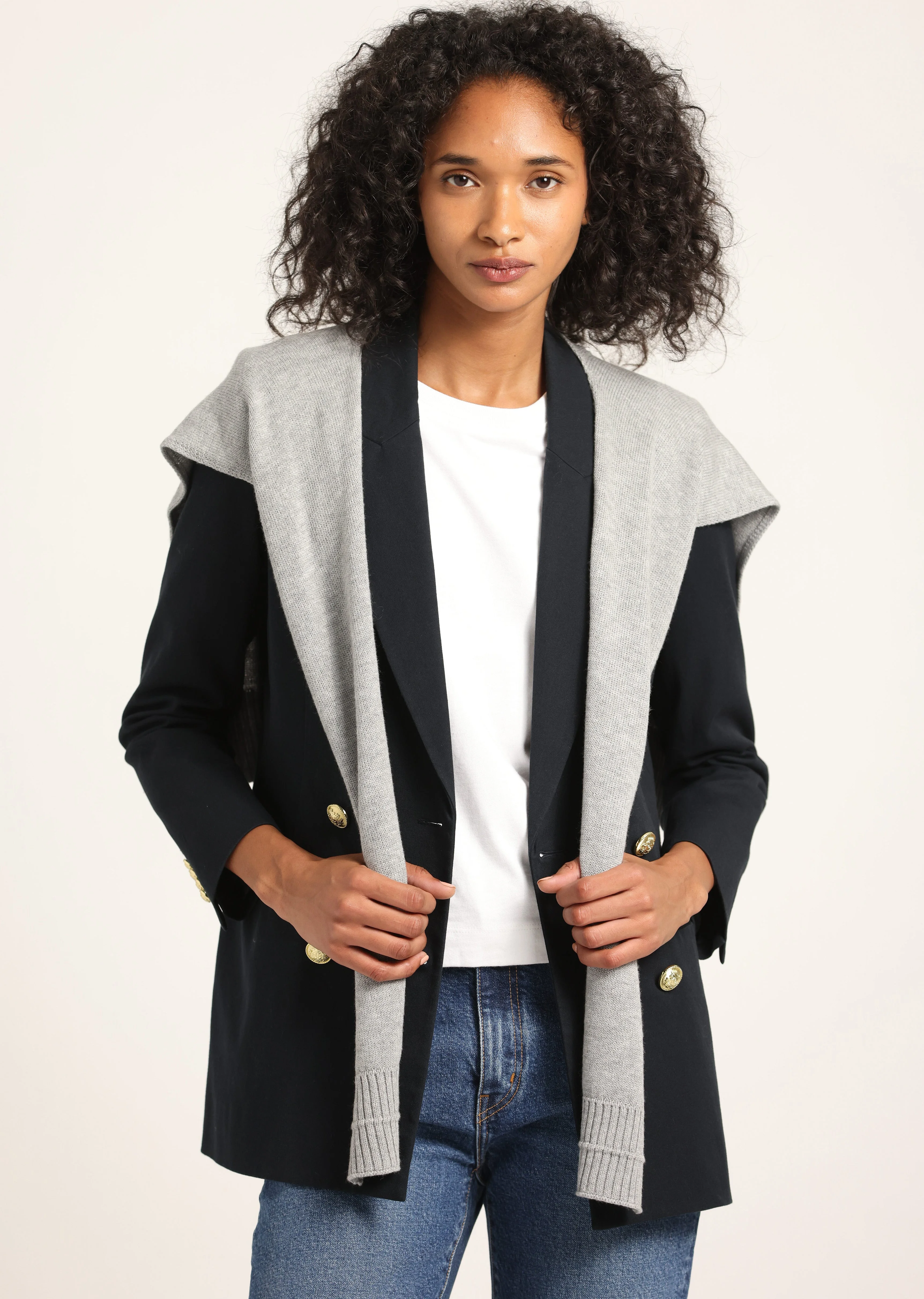 WALTER DOUBLE BREASTED JACKET WITH SHRUG - 1