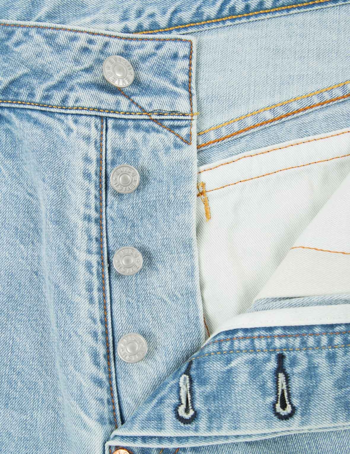 SLOGAN DAICOCK PRINT DENIM SHORTS - 7