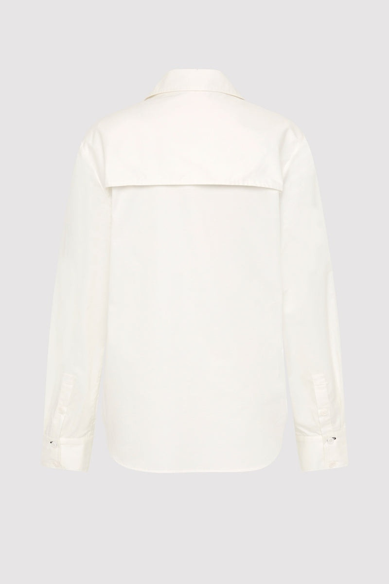 ST. AGNI Detachable Tie Shirt - White outlook