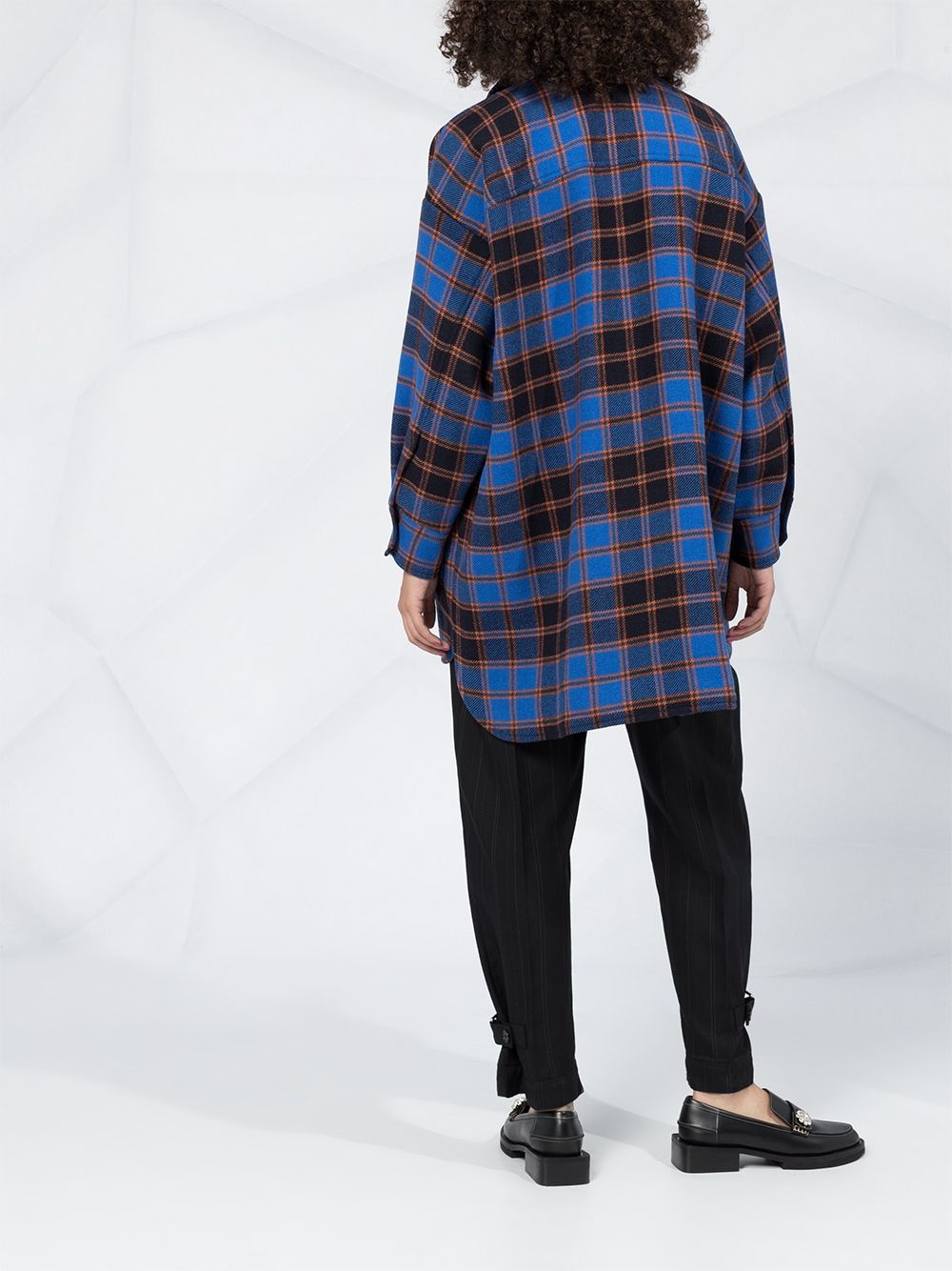 oversized plaid shirt coat  - 4