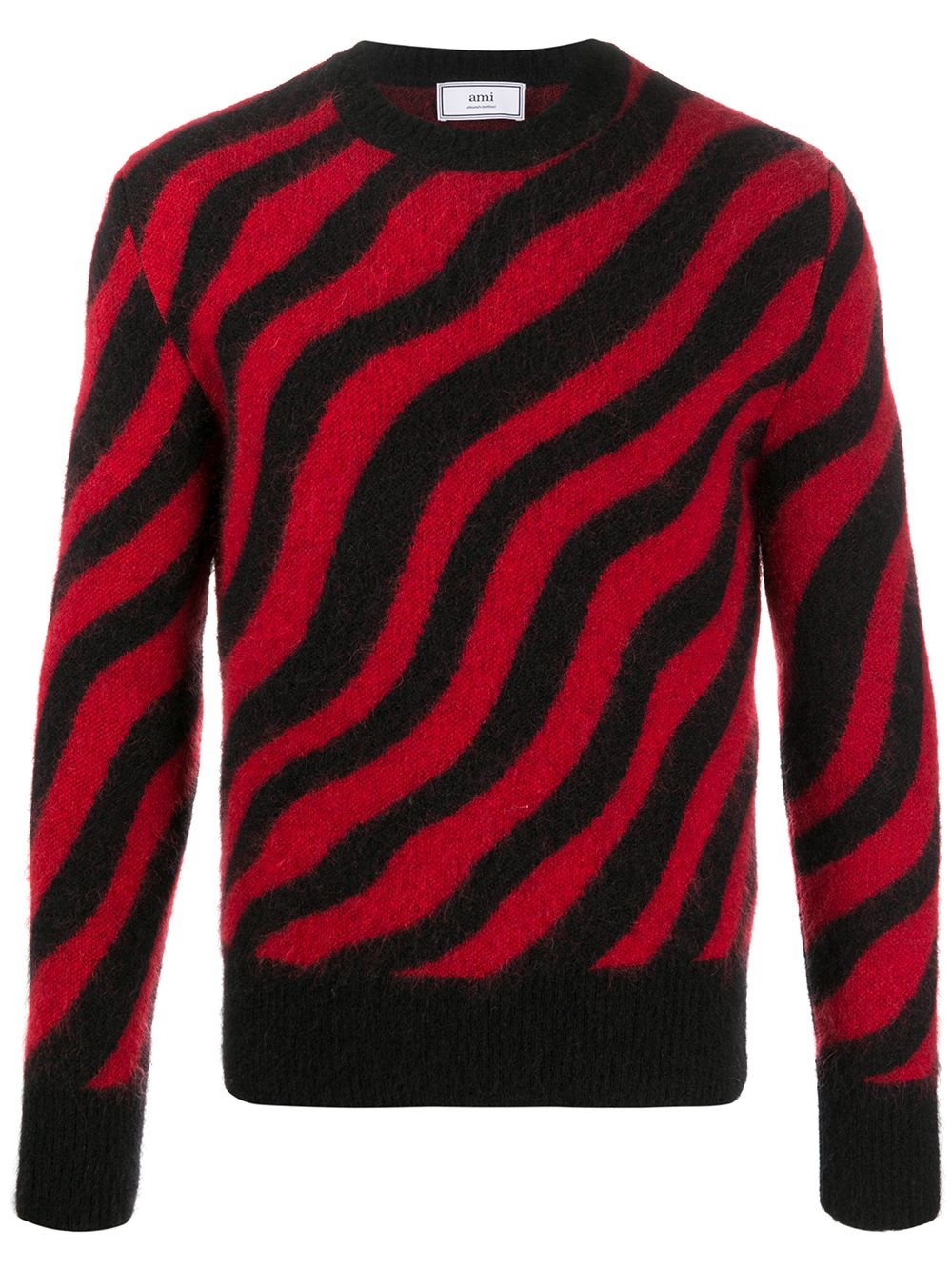 zebra striped crewneck jumper - 1