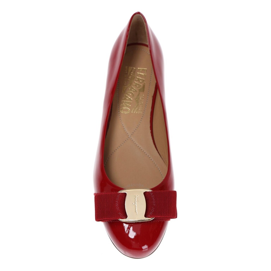 Salvatore Ferragamo Varina Ballet Flats In Red Patent Leather - 2