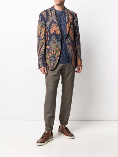 Etro elasticated stretch-wool trousers outlook