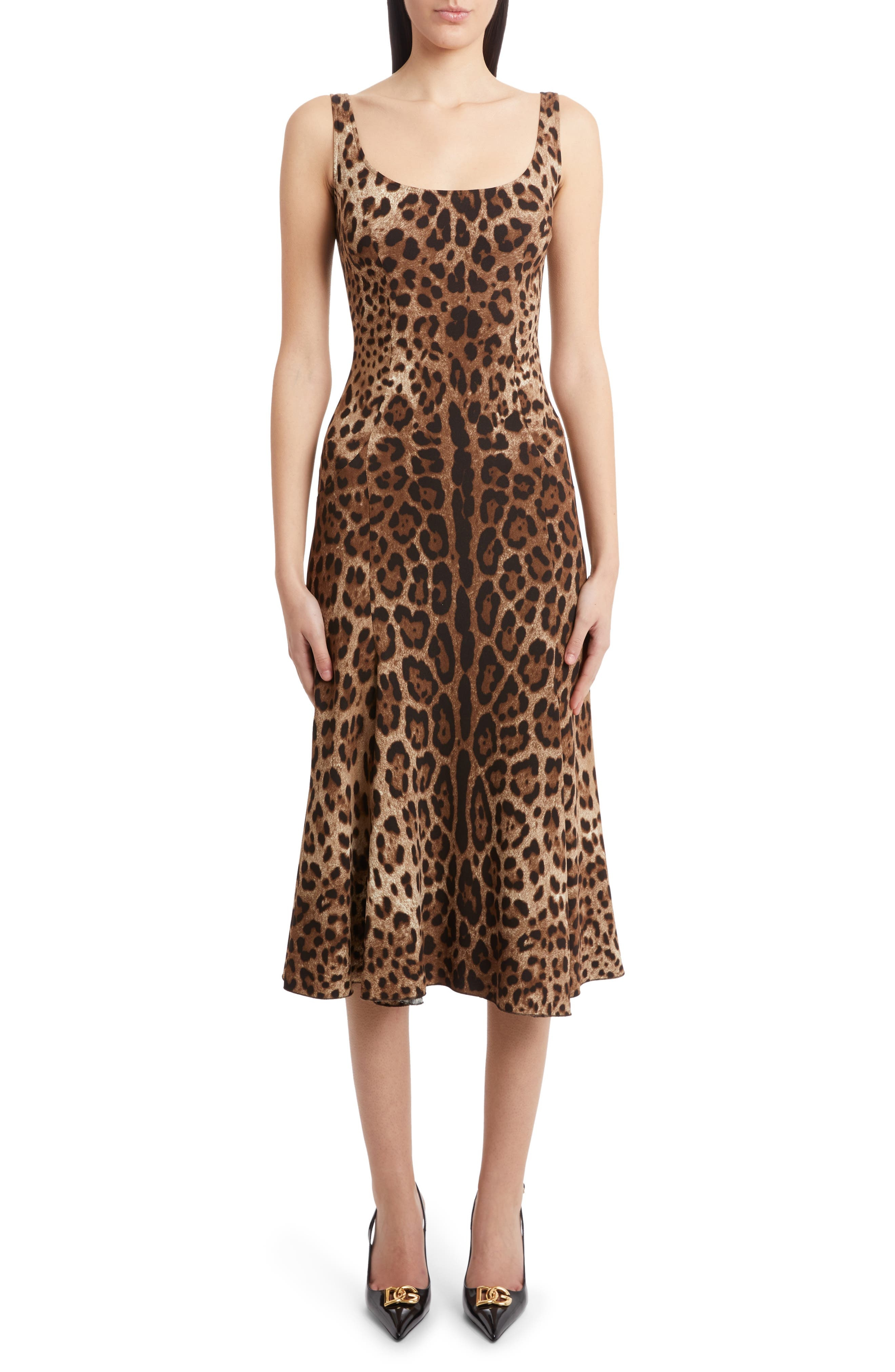 Leopard Print Cady Fit & Flare Dress - 1
