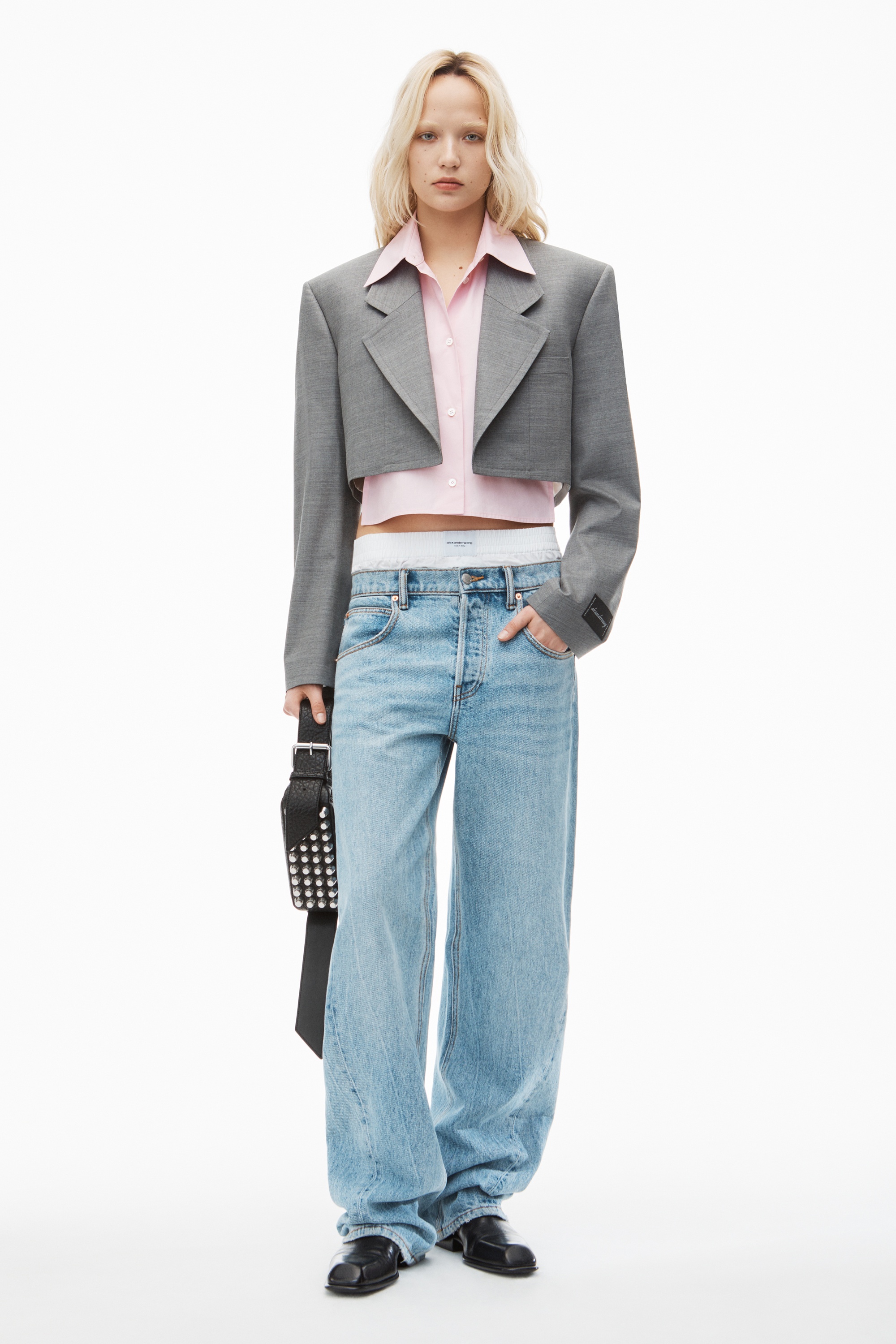 Pre-Styled Cropped Blazer with Dickie - 2