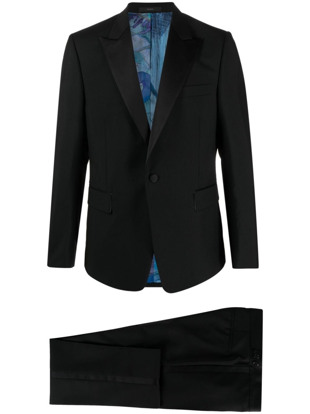 single-breasted wool blend suit - 1