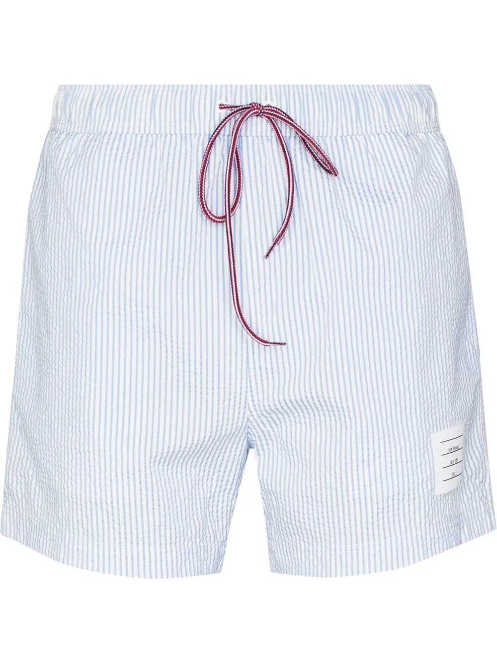 seersucker logo-patch swim shorts - 1