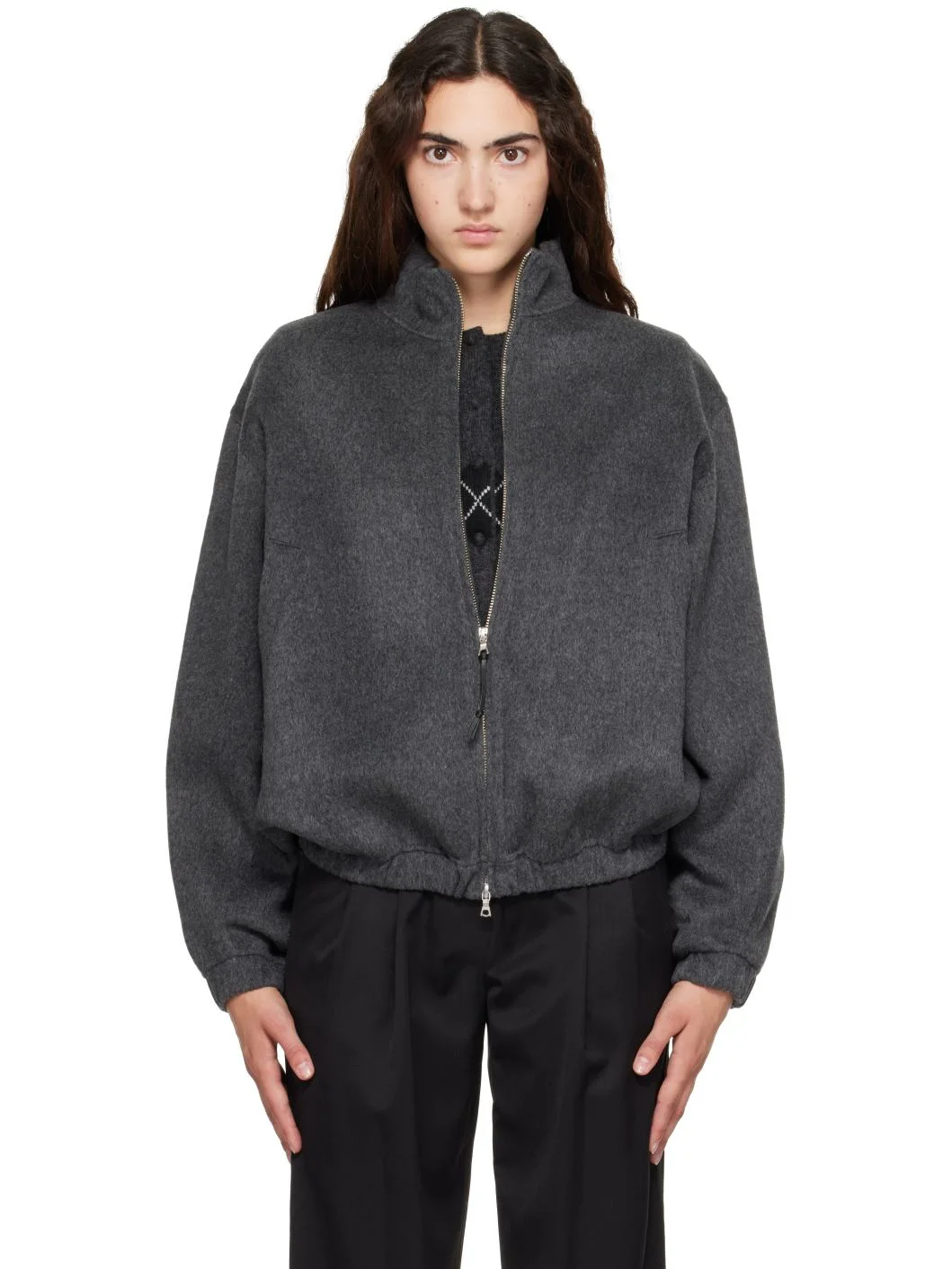 Gray Plaza Zip Blouson Jacket - 1
