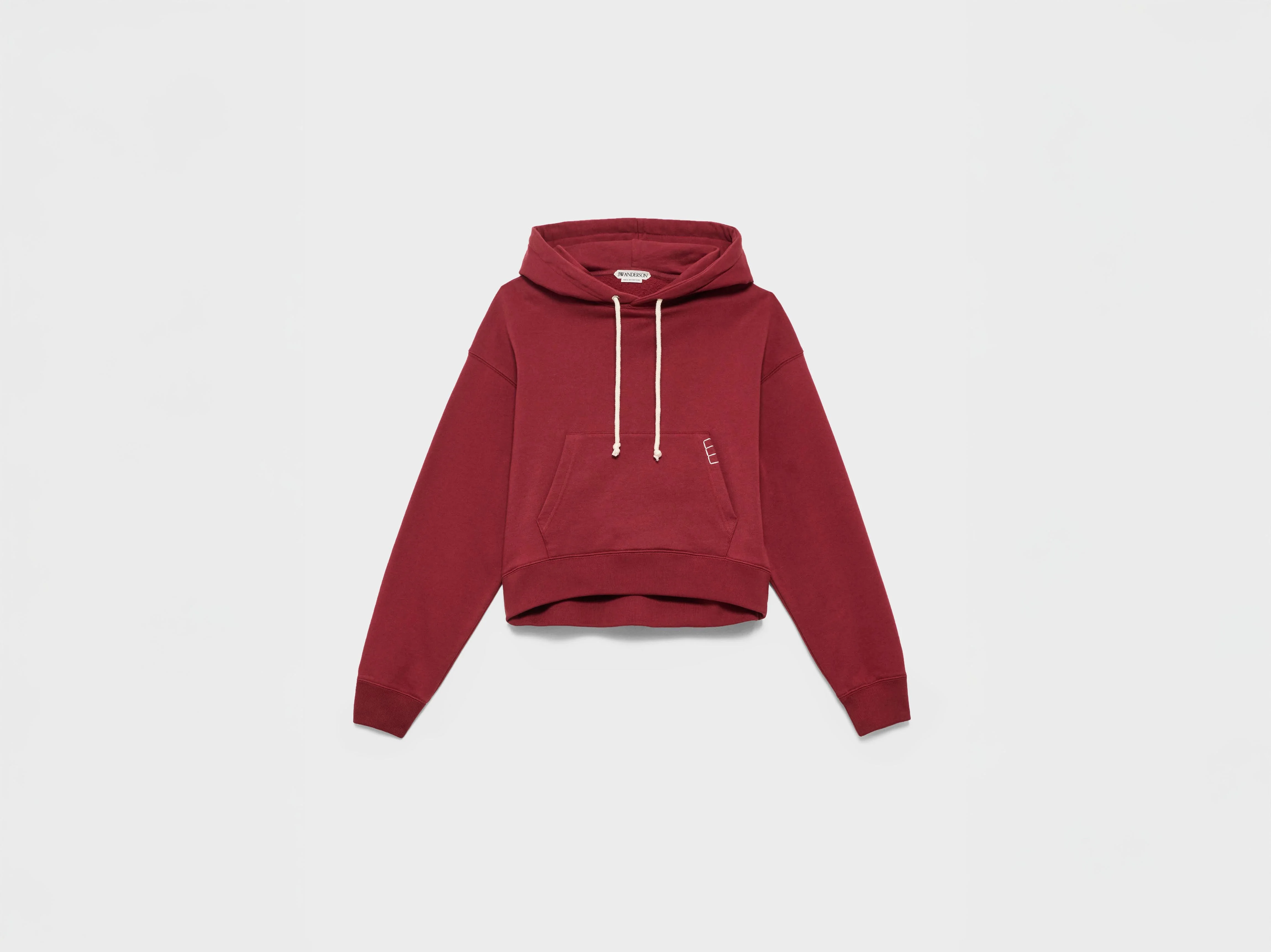 WOMENS CURVED HEM HOODIE IN BURGUNDY - 1
