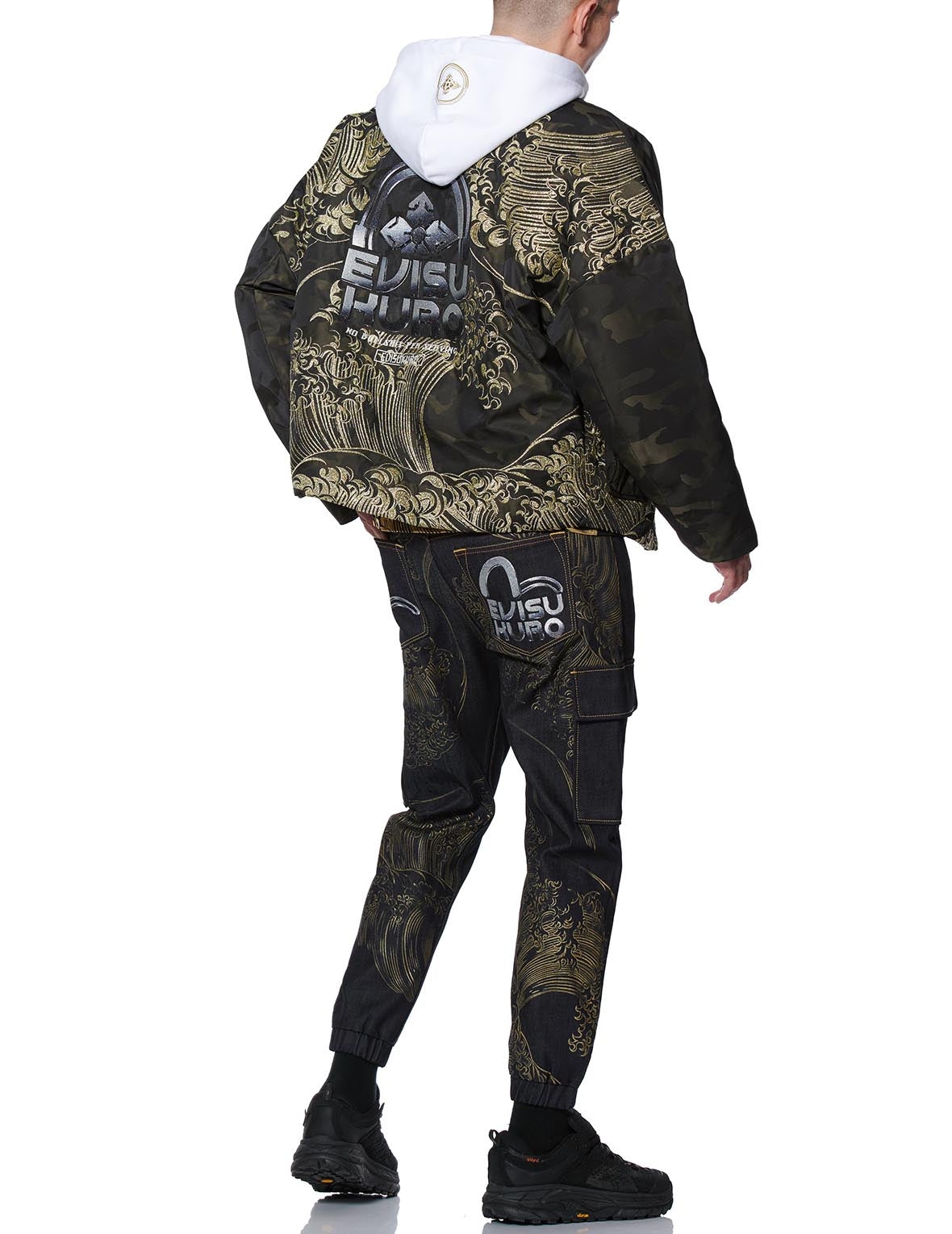 3D Ukiyo-E Embroidered Padded Jacket - 5