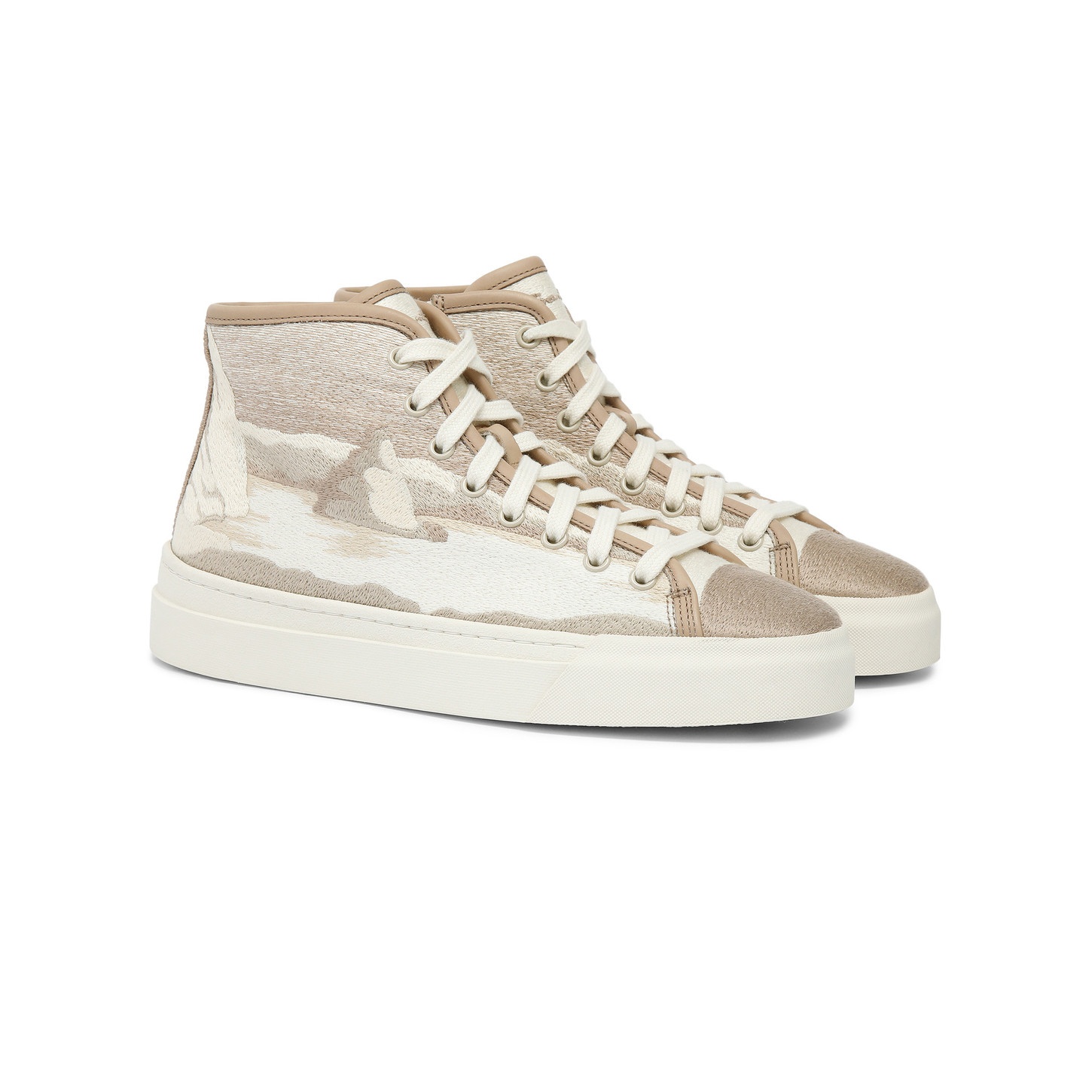 Women's beige fabric sneaker - 3