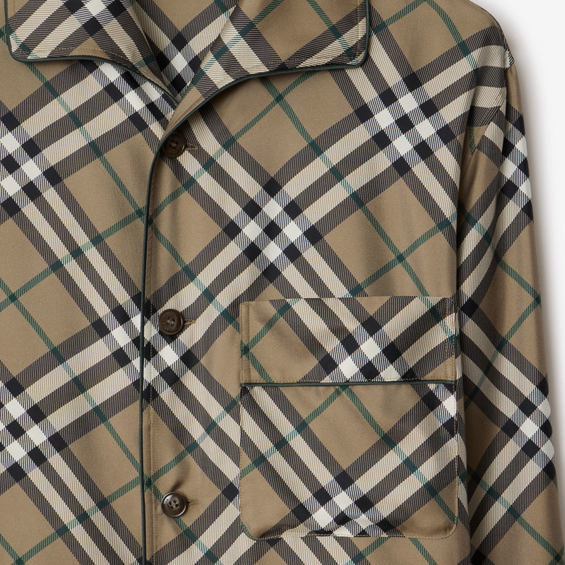 Check Silk Pyjama Shirt 4
