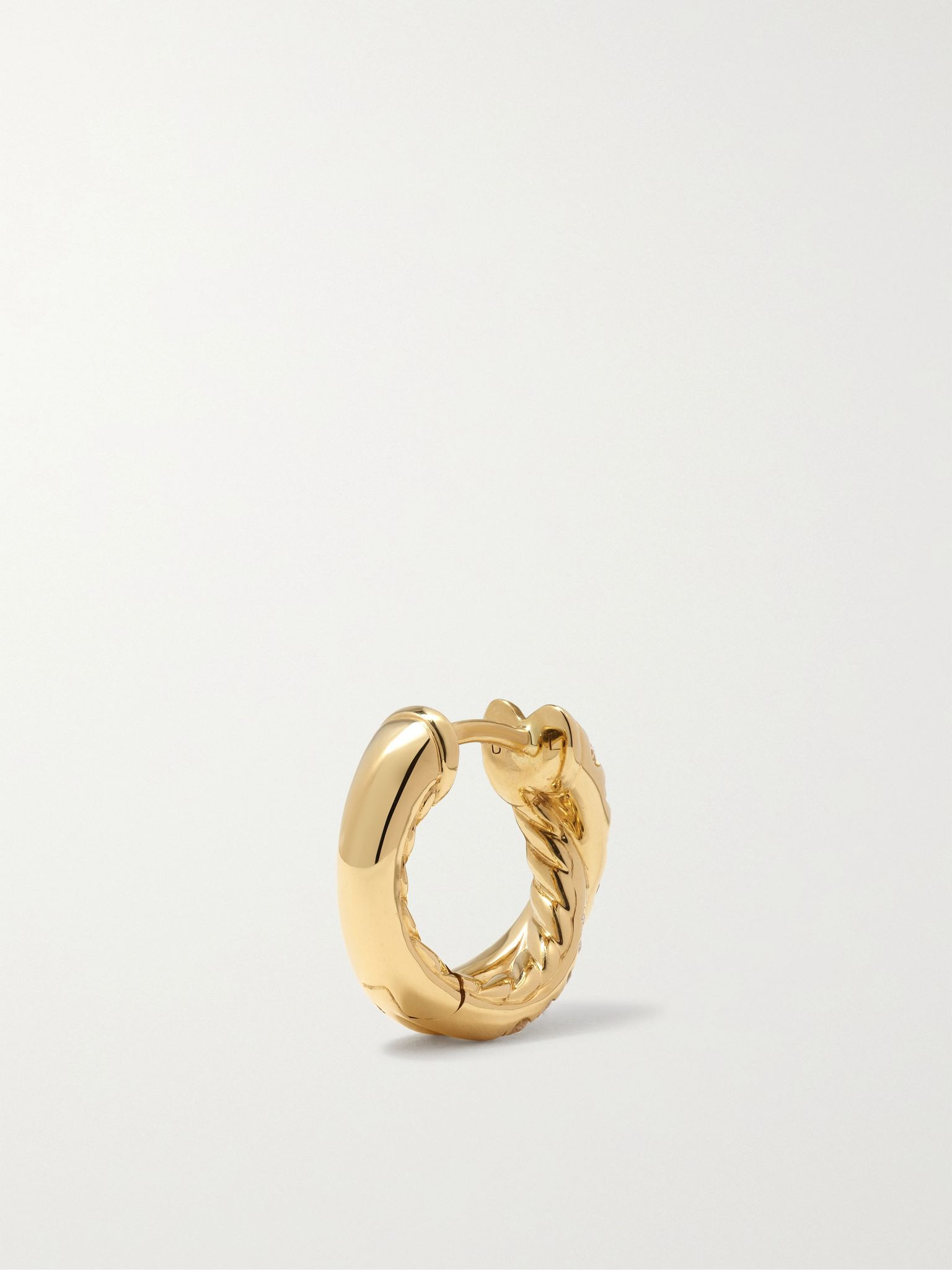 Crossover 18-karat gold diamond hoop earrings Gold - 3