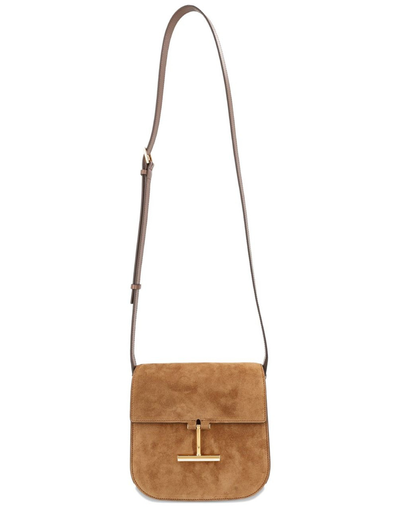 TOM FORD suede logo-detail shoulder bag outlook