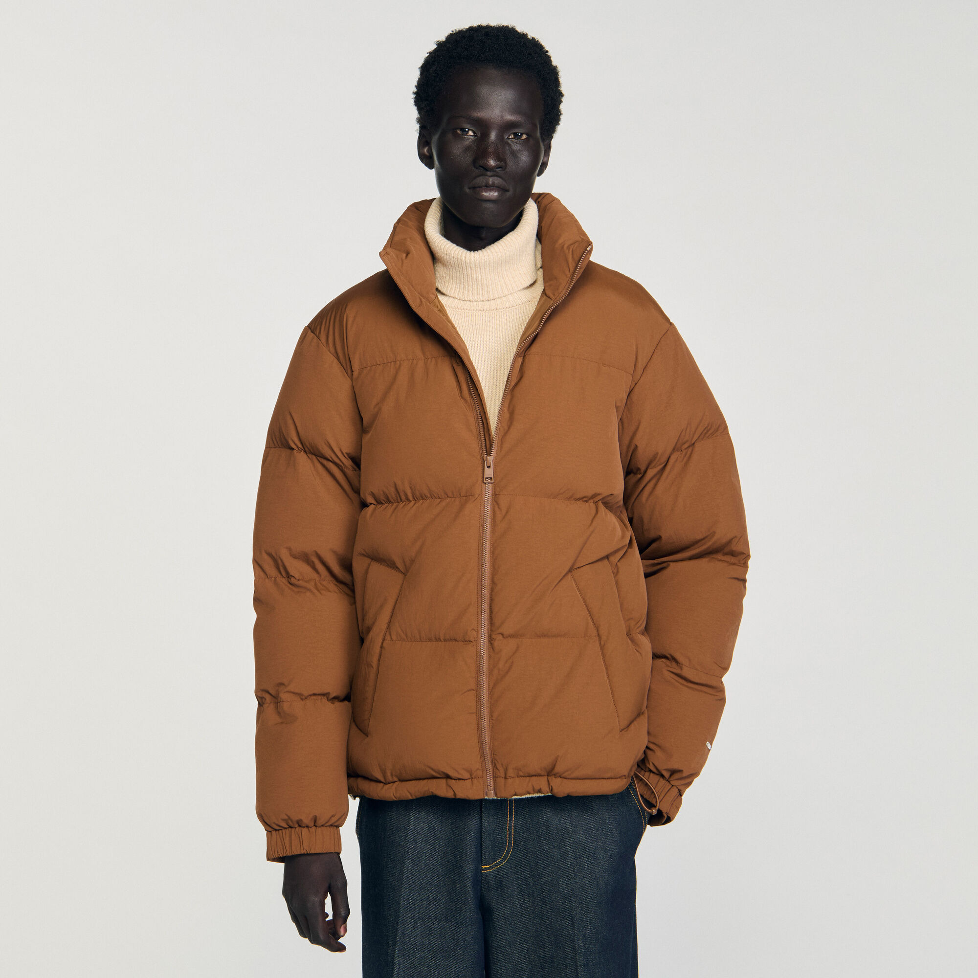 HOODED PUFFER WITH HIGH COLLAR - 4