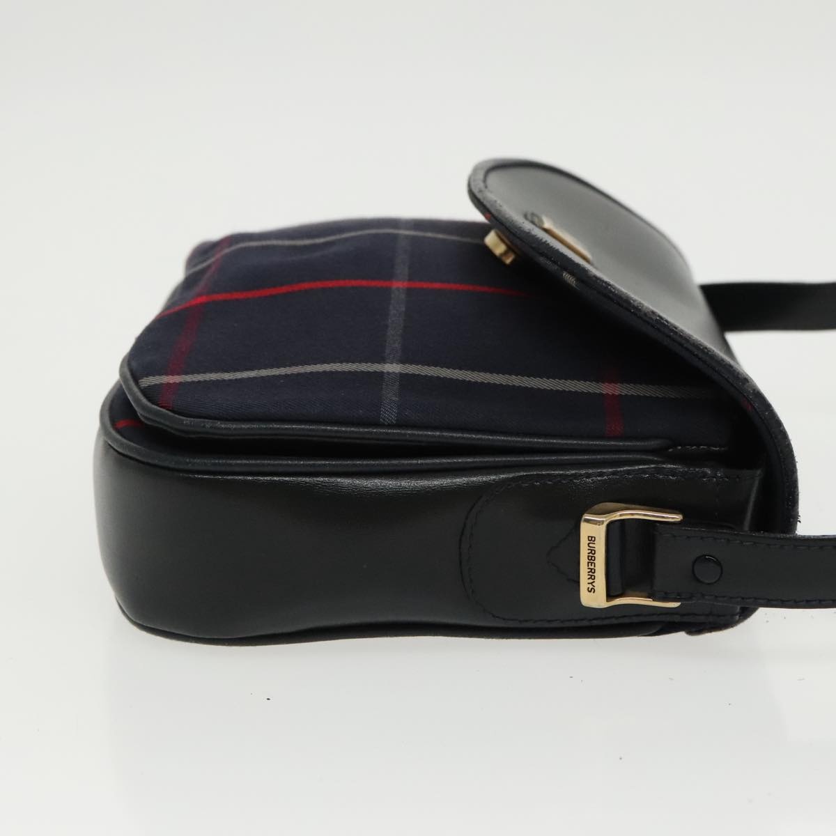 Burberry Nova Check Shoulder Bag Leather Navy Gold - 3