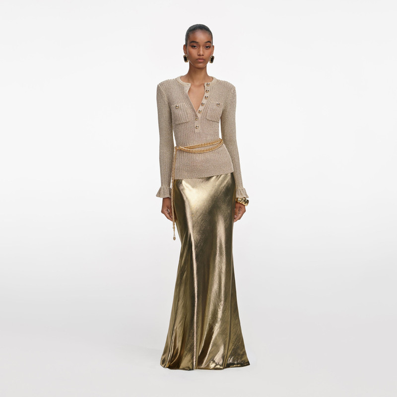 Gold Lurex Ribbed Knit Top 1