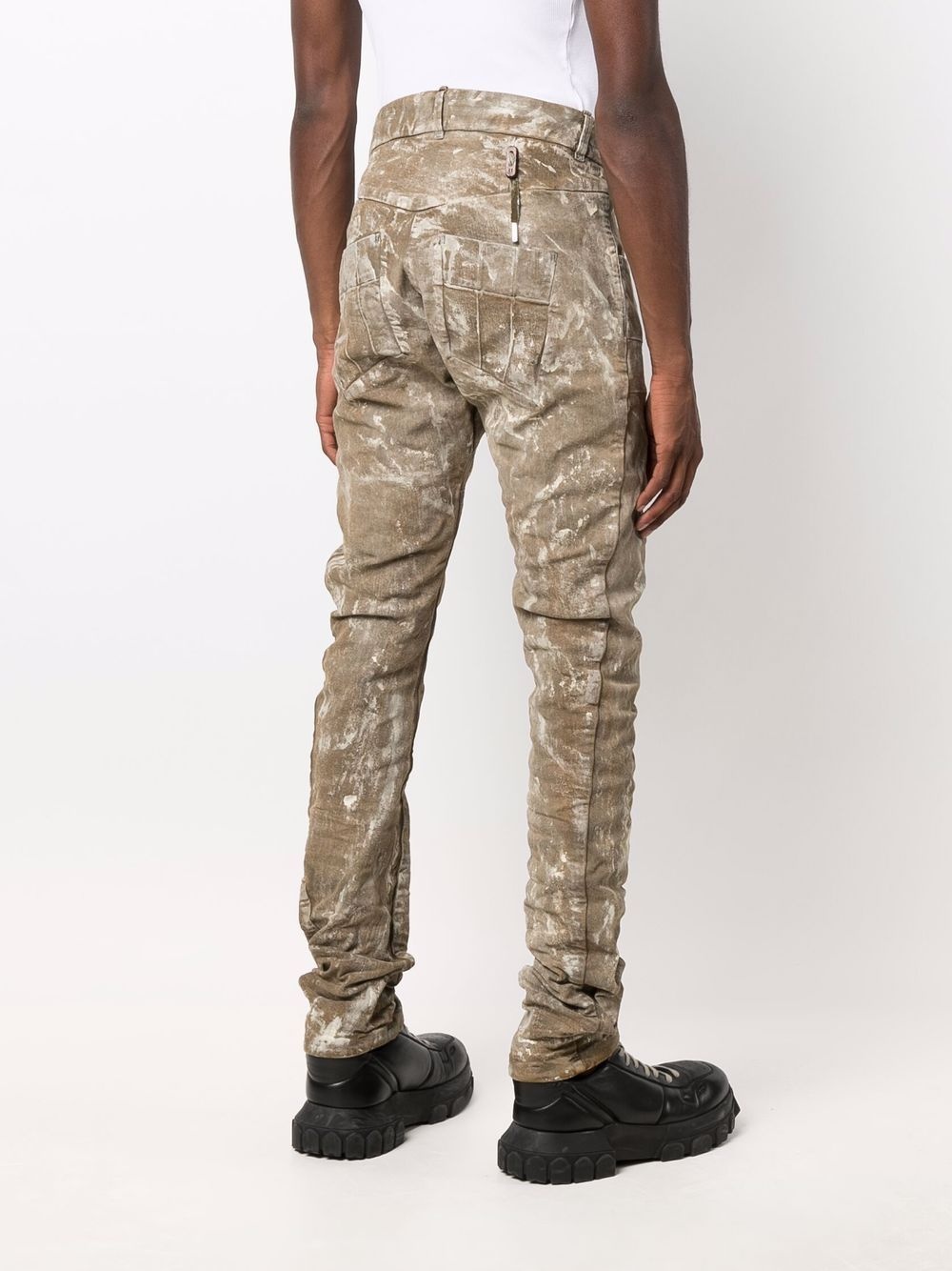 faded-effect cotton-blend trousers - 4