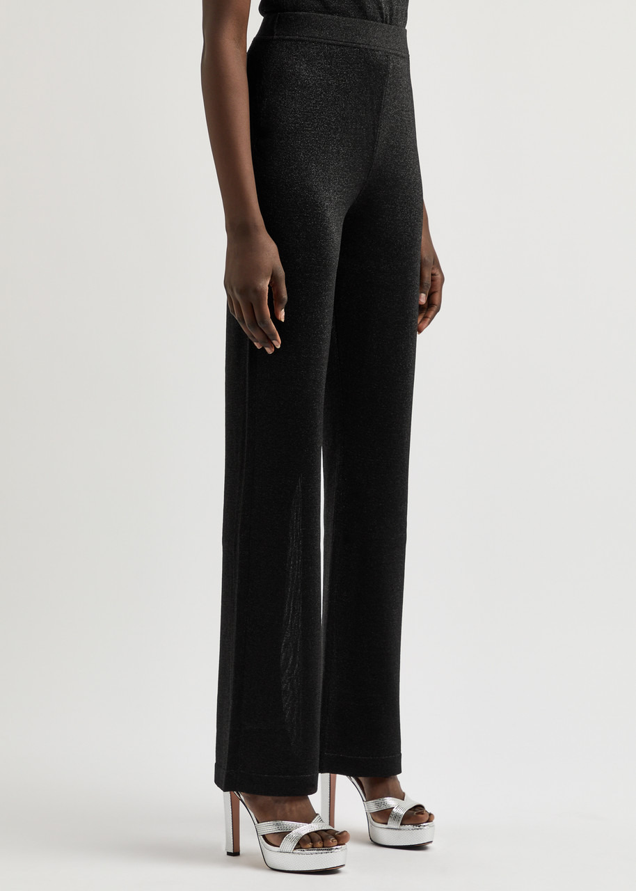Metallic-weave knitted trousers - 2