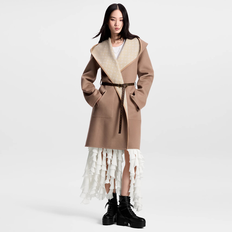 Louis Vuitton Reversible Signature Hooded Wrap Coat outlook