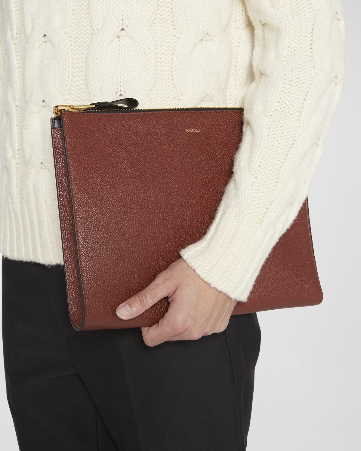 Men's Zip-Around Leather Portfolio Case - 4