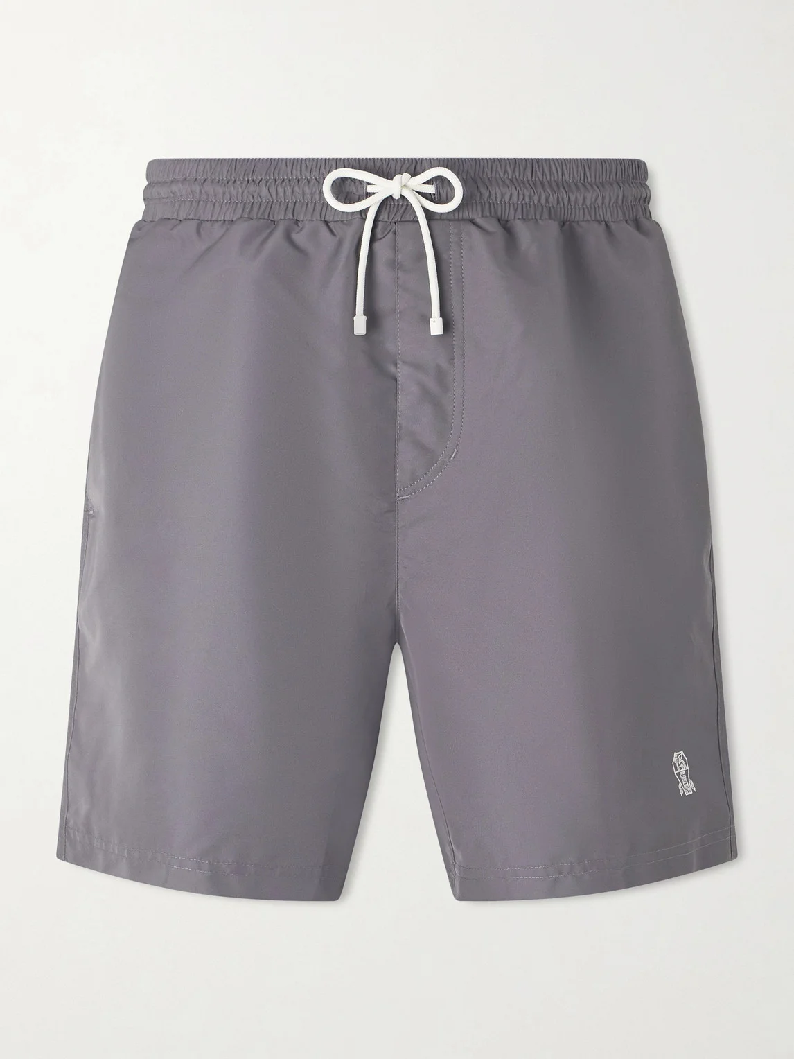 Straight-Leg Mid-Length Logo-Embroidered Swim Shorts - 1