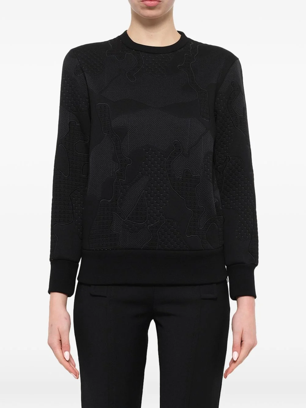 embossed panelled sweatshirt - 1