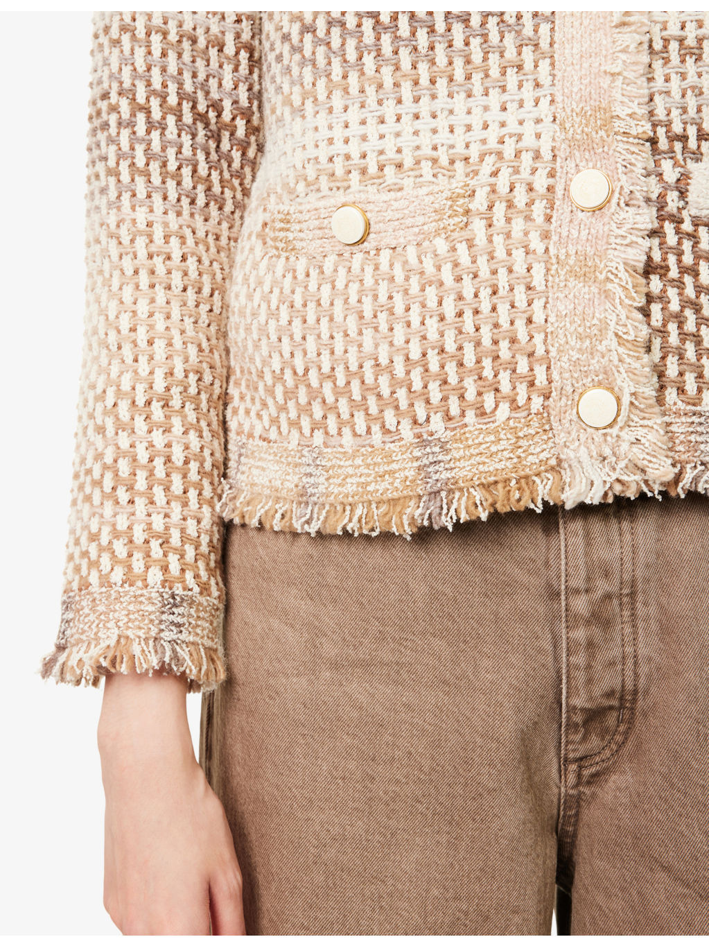 Sariyah Fringed-Trims Cotton-Blend Jacket - 6