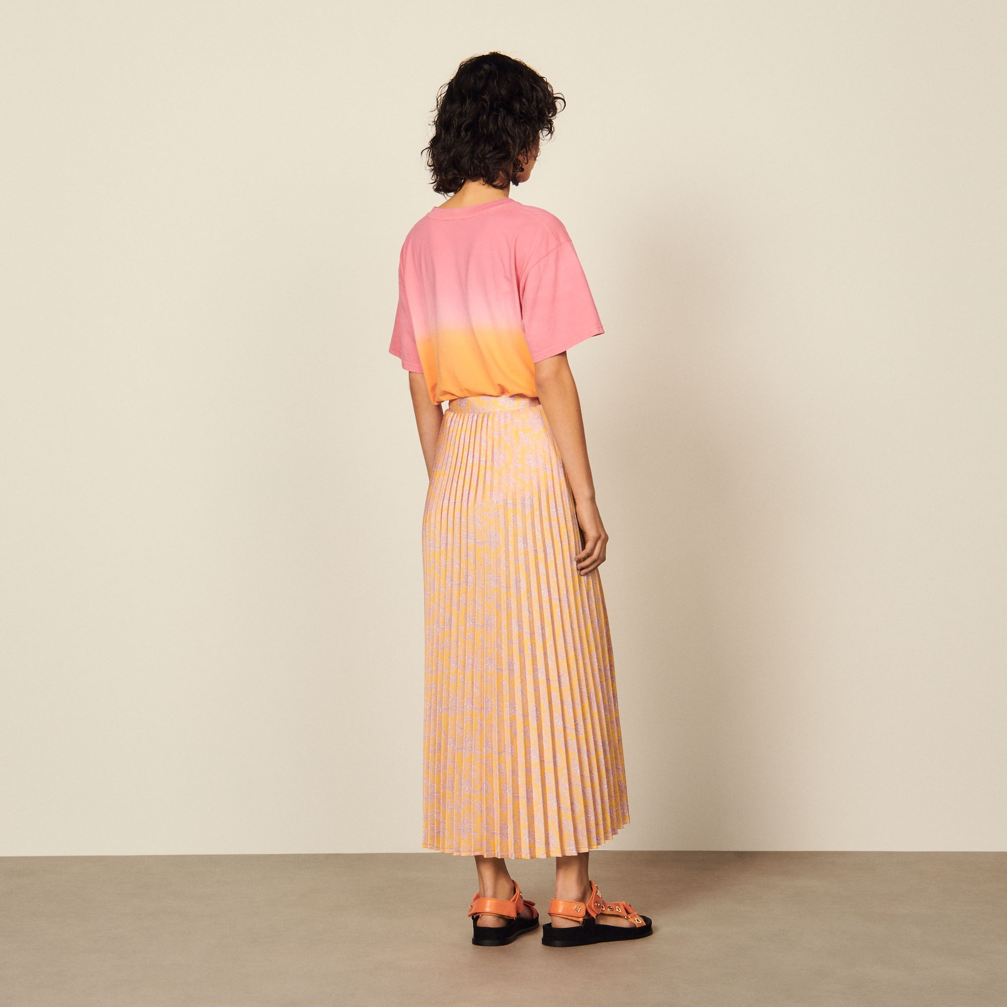 Printed pleated midi skirt - 3