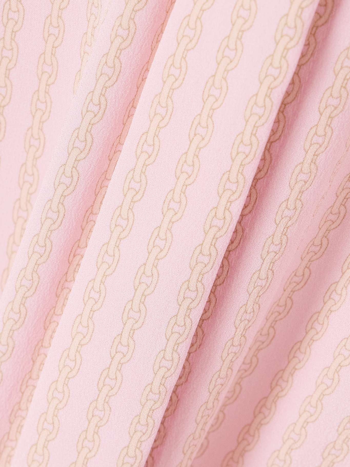 Pleated printed silk crepe de chine mini dress Pink - 4