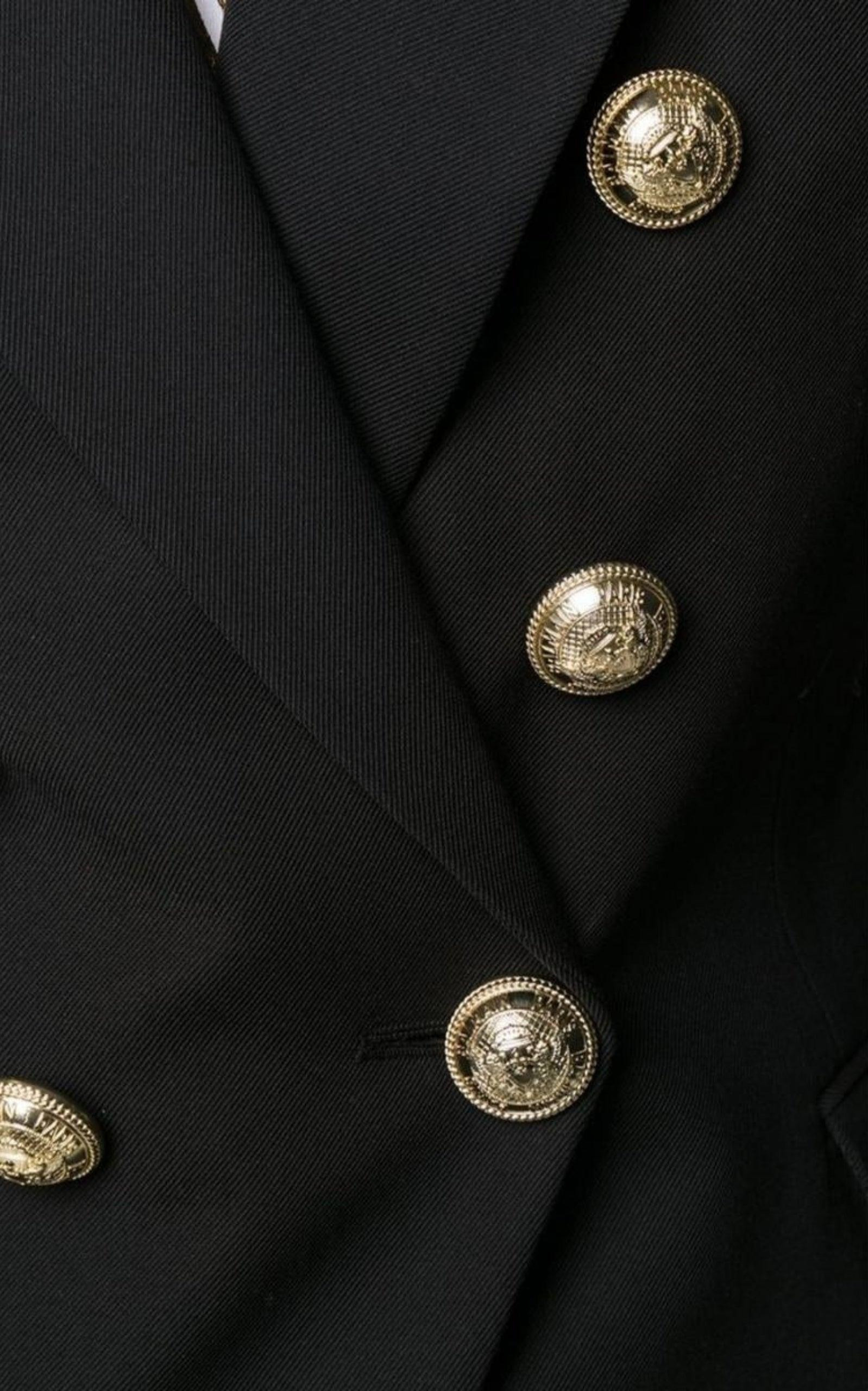 Black Double-Breasted Blazer Jacket - 6