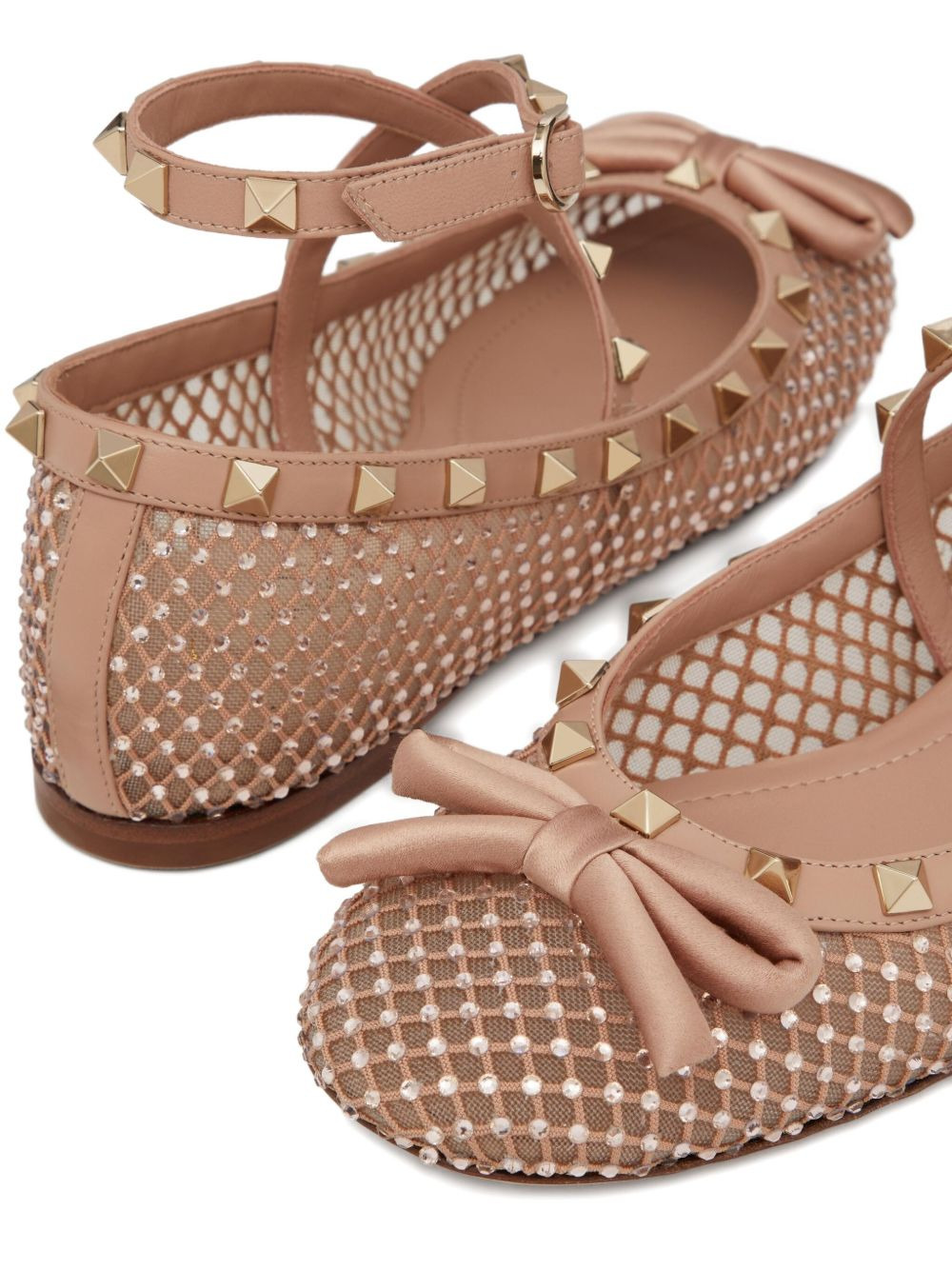 Rockstud rhinestone-embellished ballerina shoes - 5
