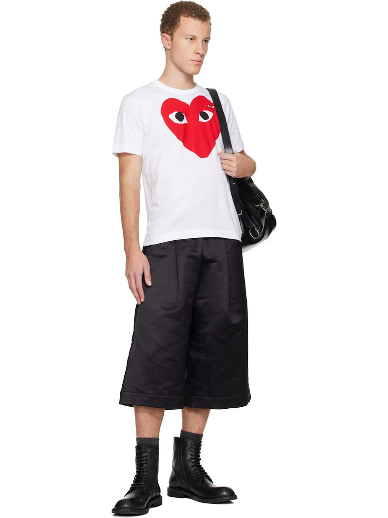 Comme des Garçons PLAY White Large Red Heart & Emblem T-shirt outlook