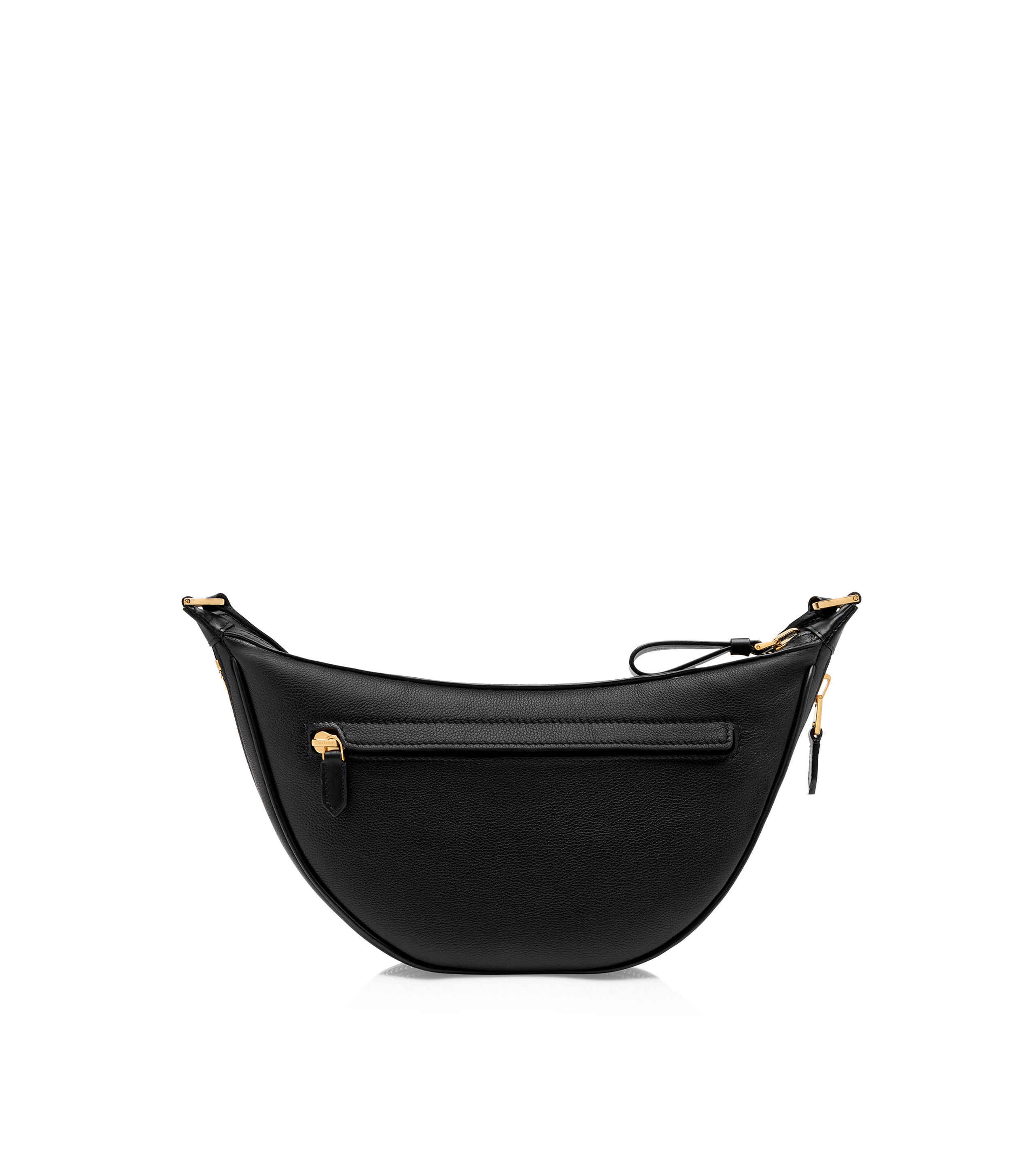 SMOOTH LEATHER ZIP CRESCENT BAG - 3