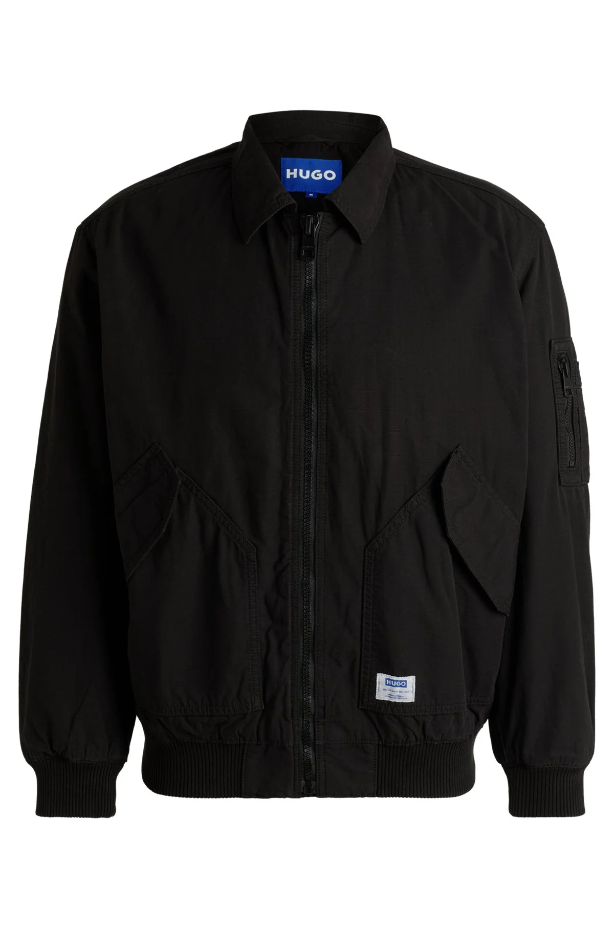 COTTON-RIPSTOP FLIGHT JACKET WITH LOGO LABEL - 1