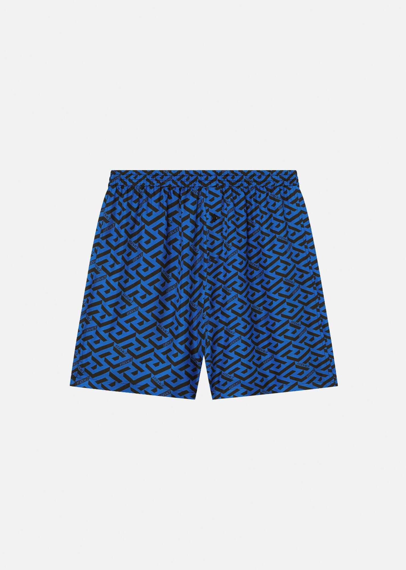 La Greca Print Silk Pyjama Shorts - 1