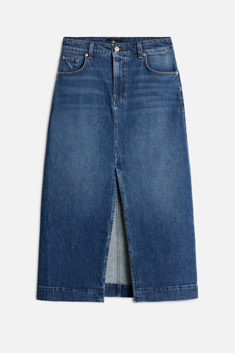 Amber Denim Midi Skirt in Artifact 1