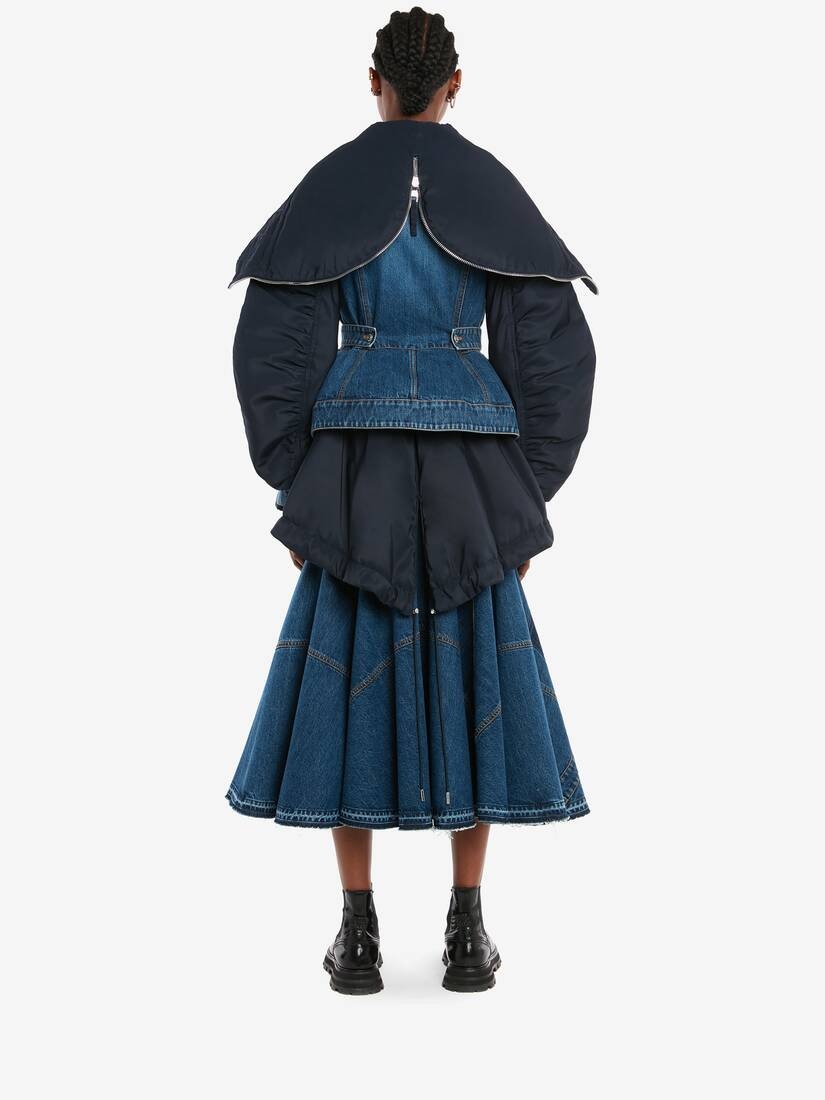 Parka Denim Jacket in Washed Blue - 4