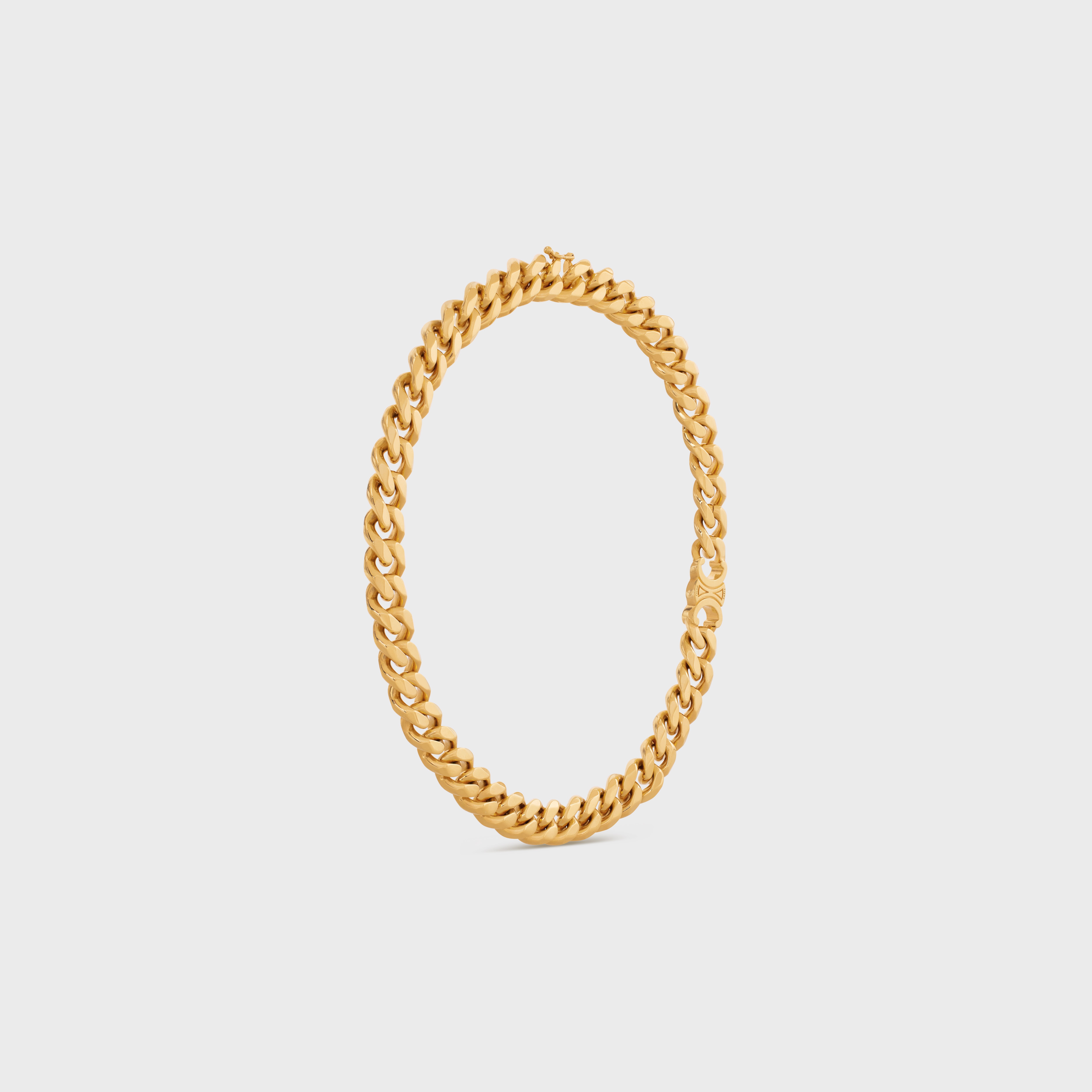 Triomphe Gourmette Necklace in Brass with Gold Finish - 3