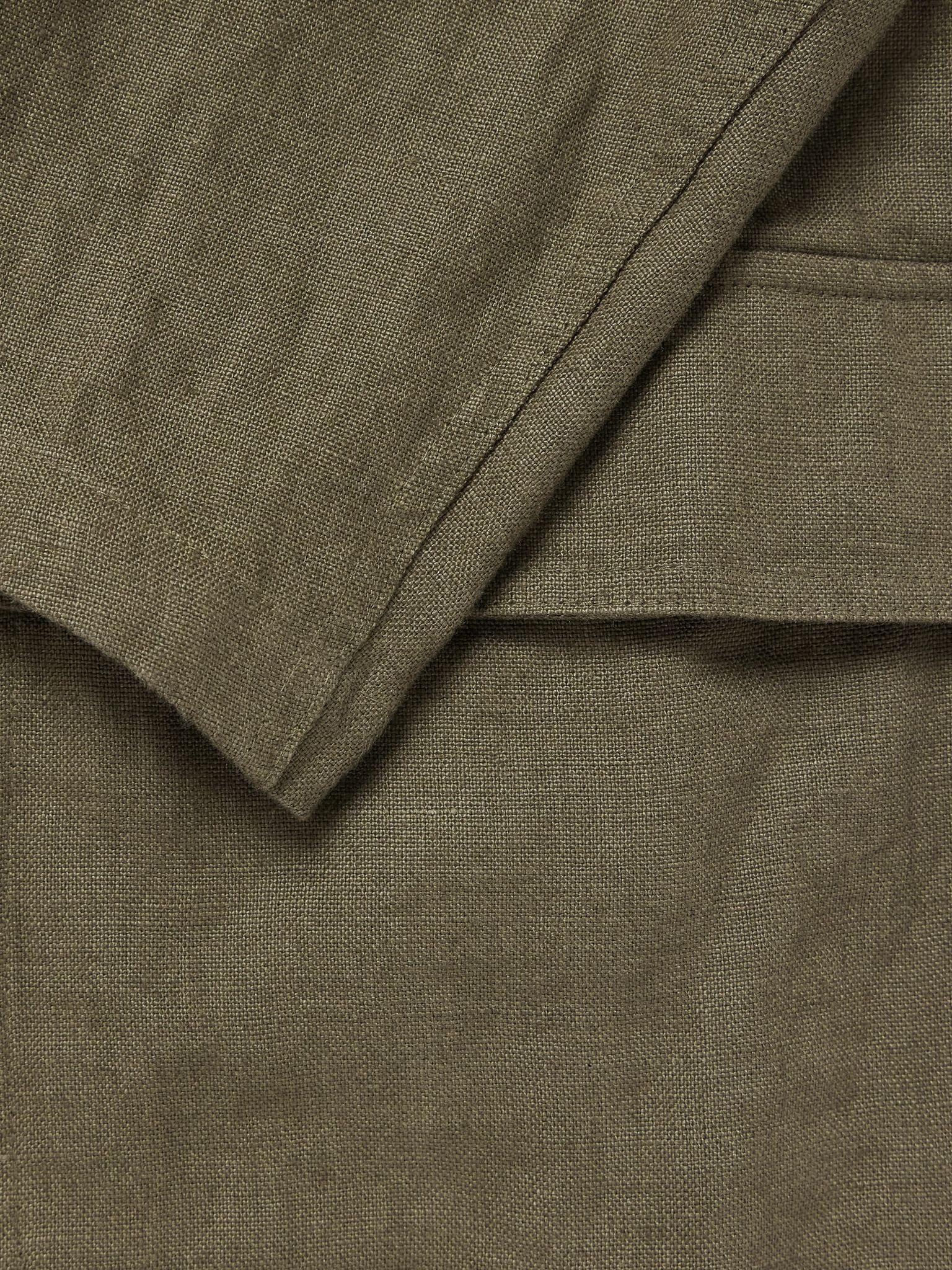 Mk. I Antique Games Unstructured Linen Blazer Army green - 4