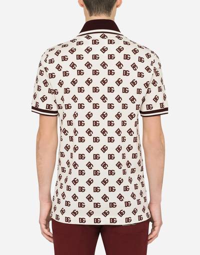 Dolce & Gabbana Cotton piqué polo-shirt with DG logo print outlook