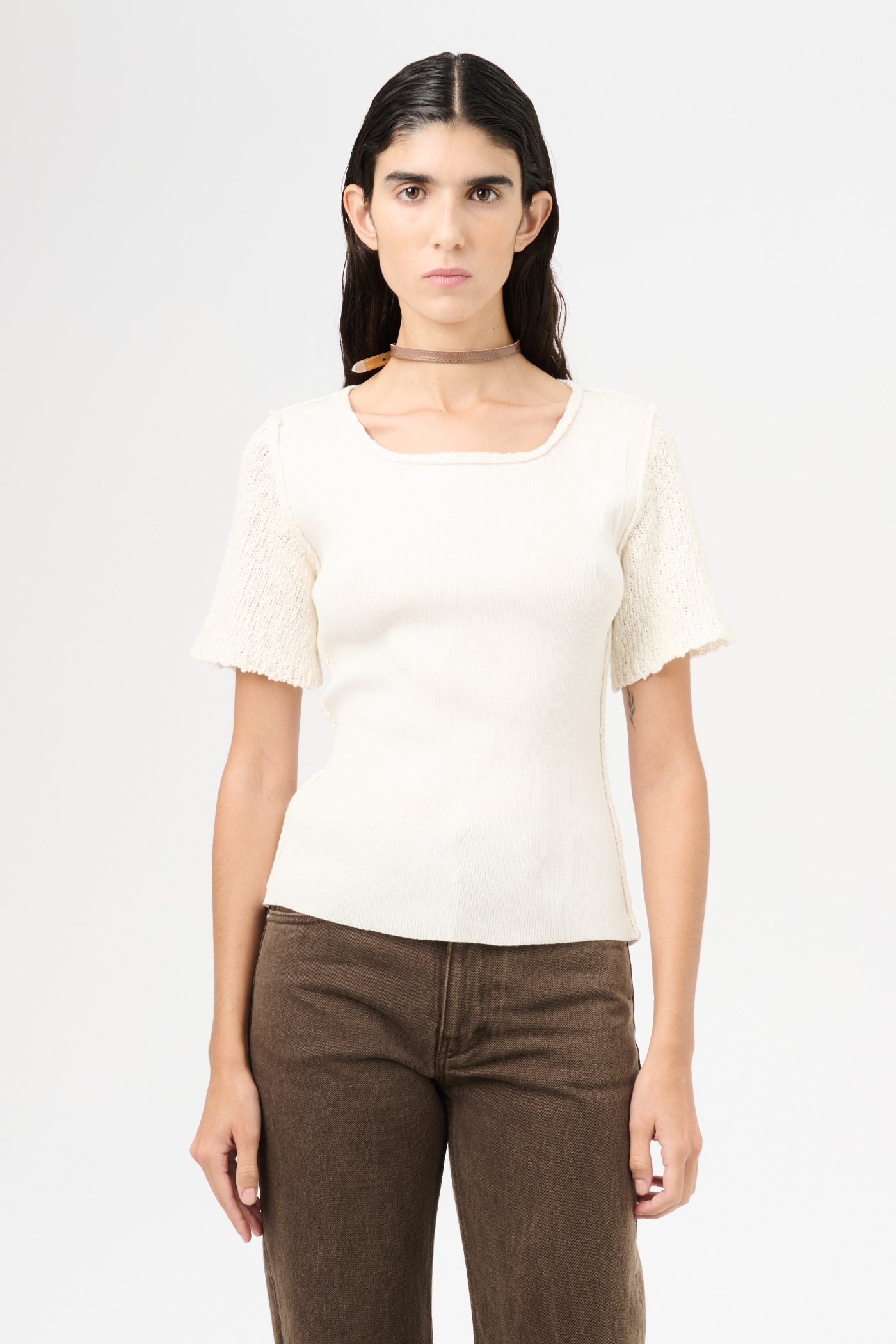 Inverse Roundneck Shortsleeve Bone Tech Cotton - 3