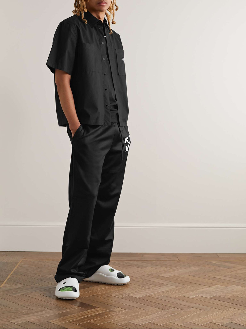Off-White Wave Off Logo-Embroidered Cotton Shirt outlook