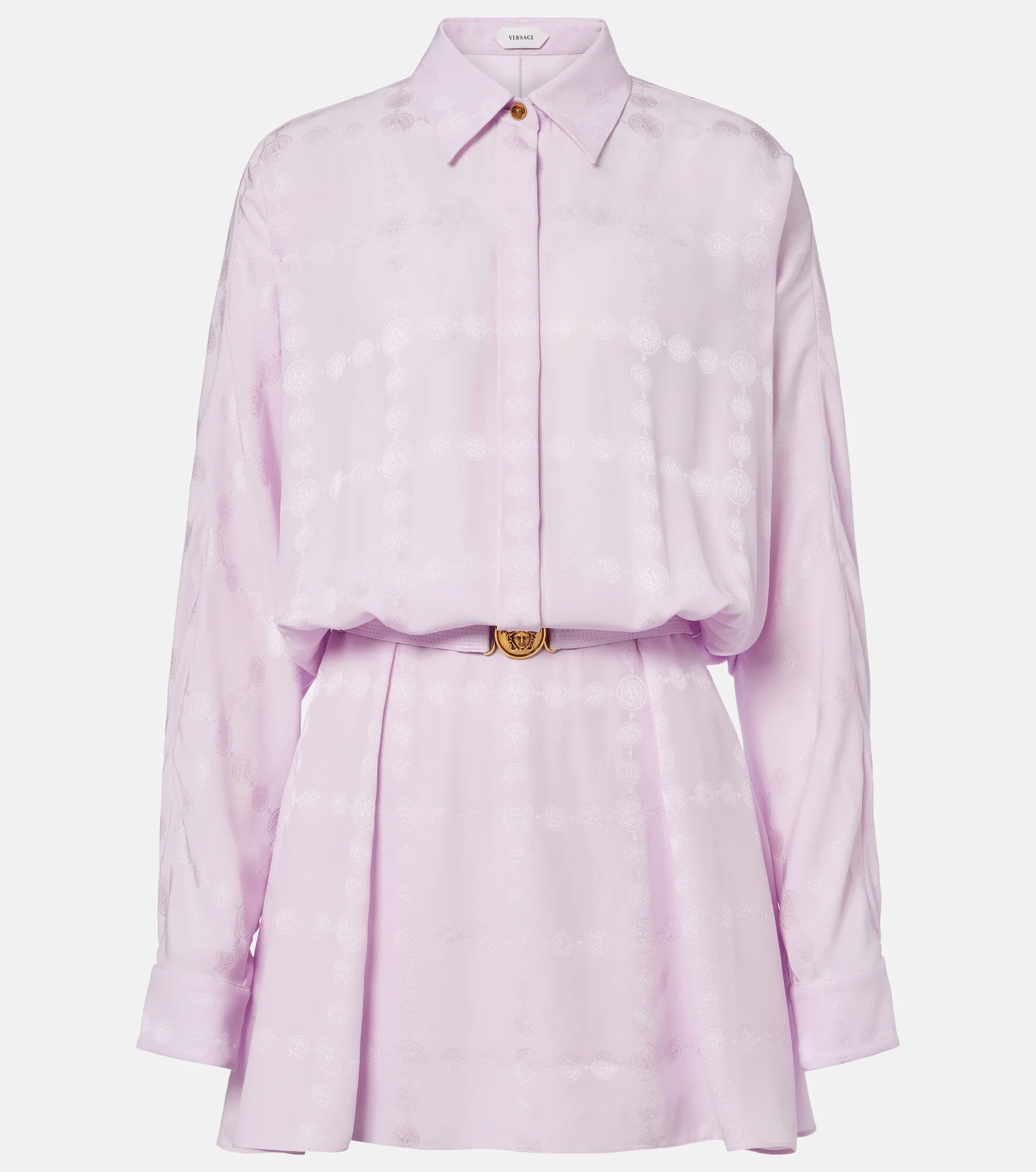 Medusa silk crêpe satin shirt dress - 1
