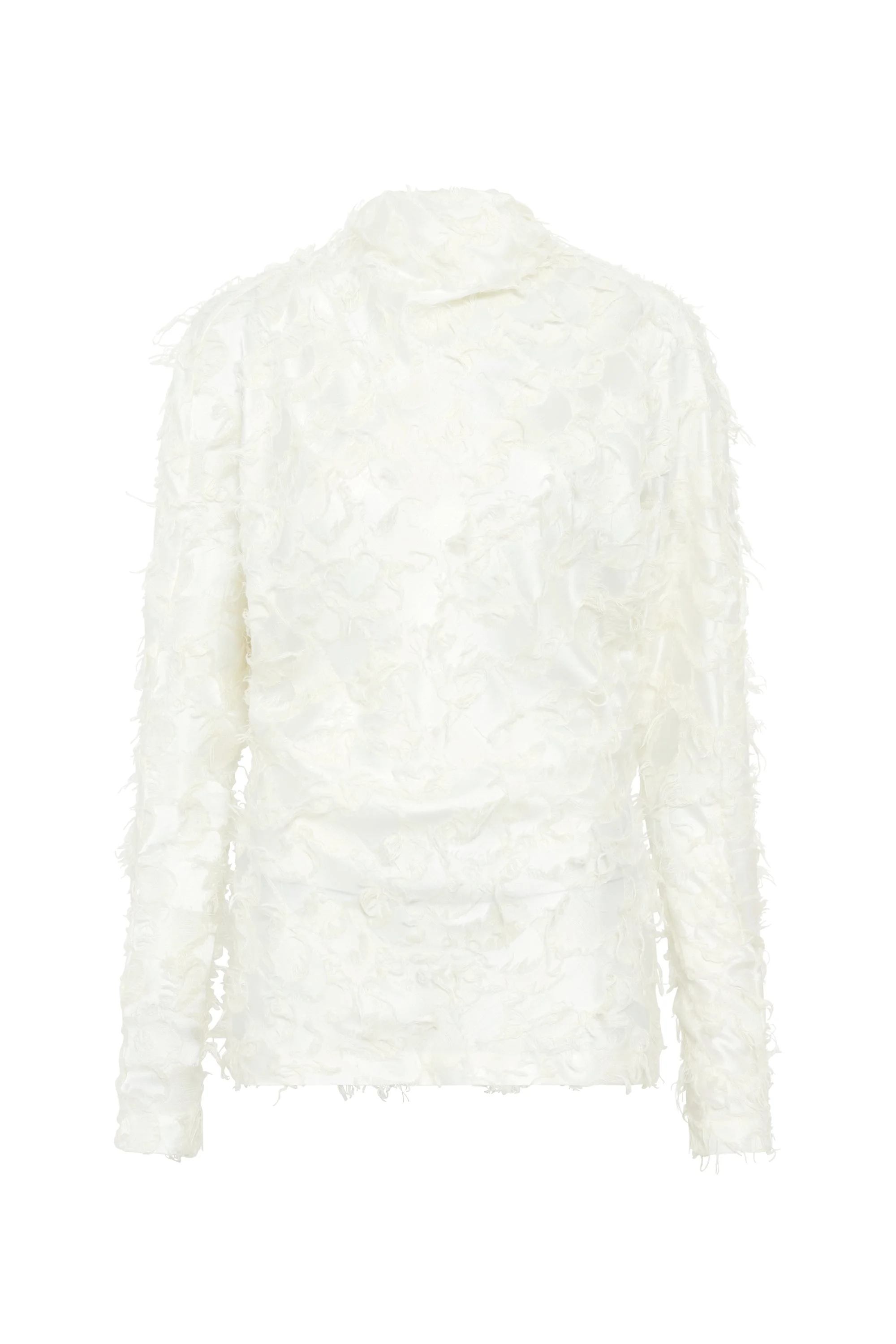 Geraldine Top in Ivory Silk Wool Fil Coupé - 1