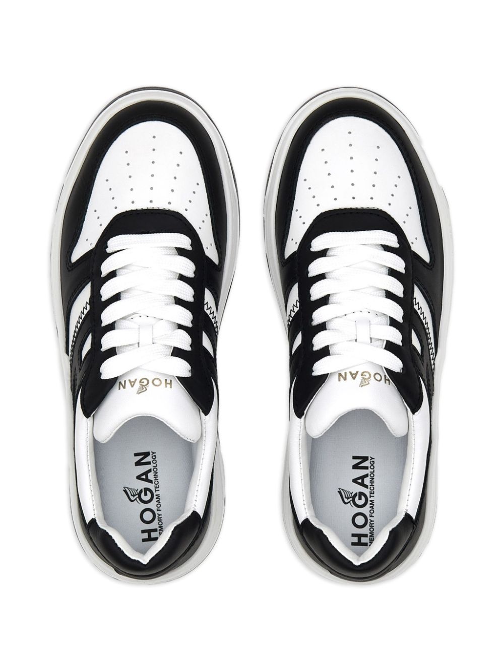 panelled-design leather sneakers - 5