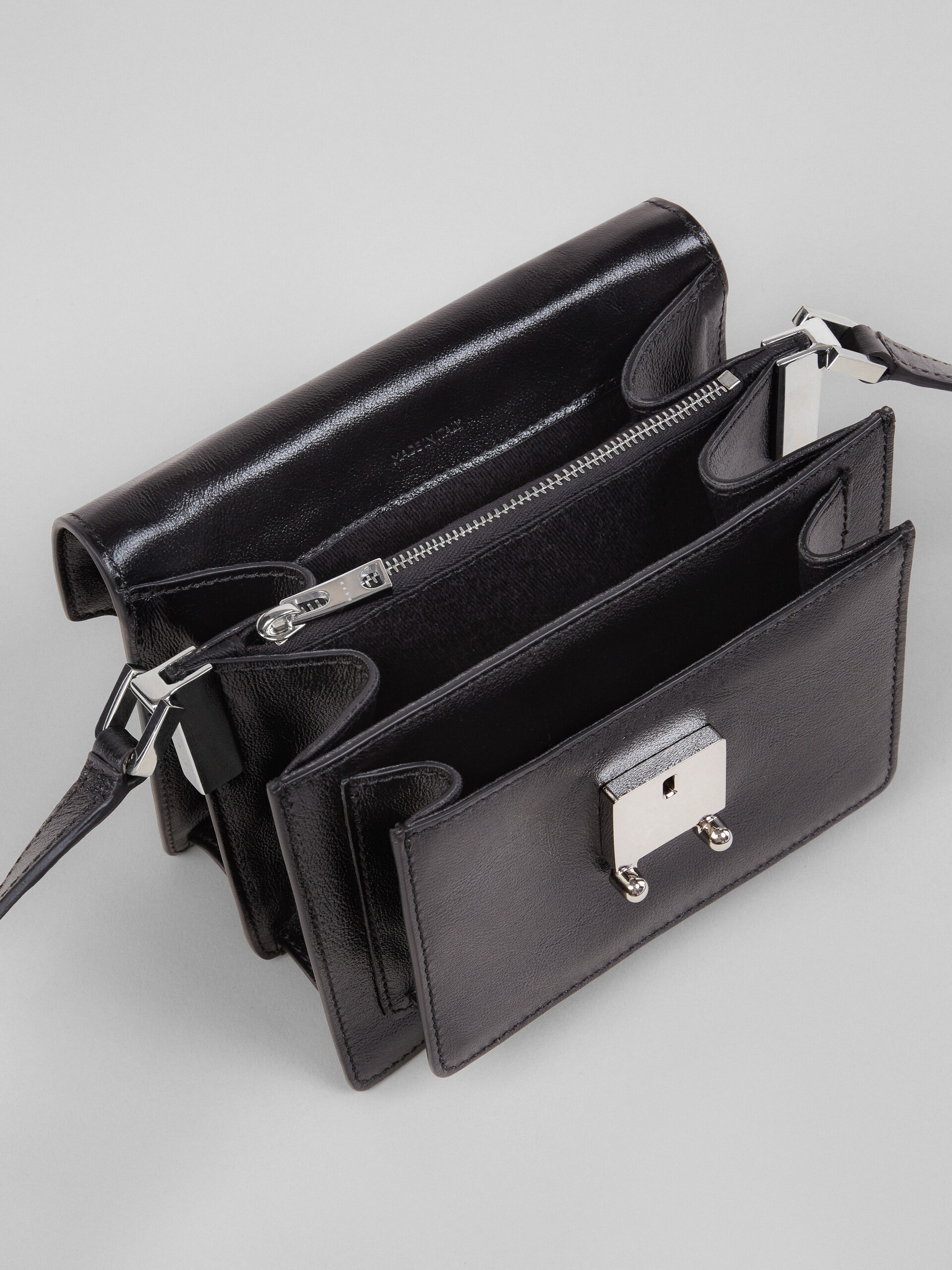 TRUNK SOFT MINI BAG IN BLACK LEATHER - 4